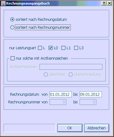 Medira Dialog Rechnungsausgangsbuch