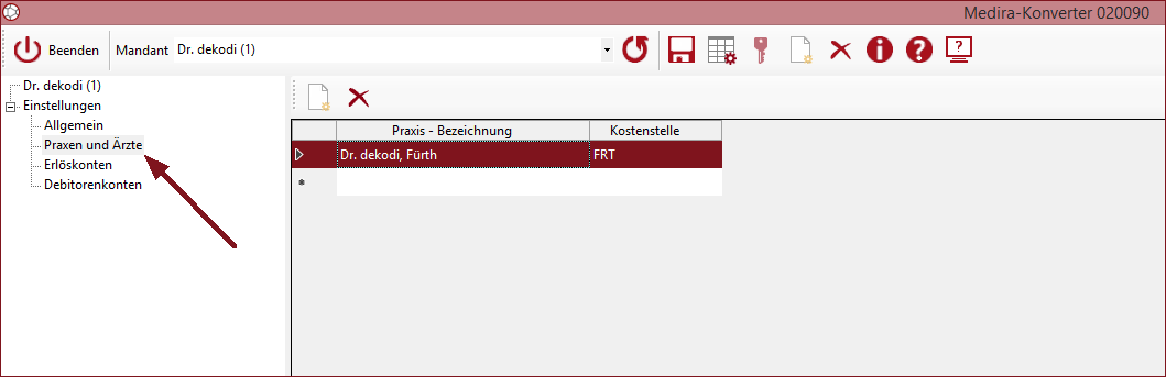Medira Rechnungsausgangsdatei
