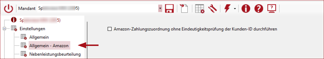Abb. Einstellungen - Amazon-Allgemein