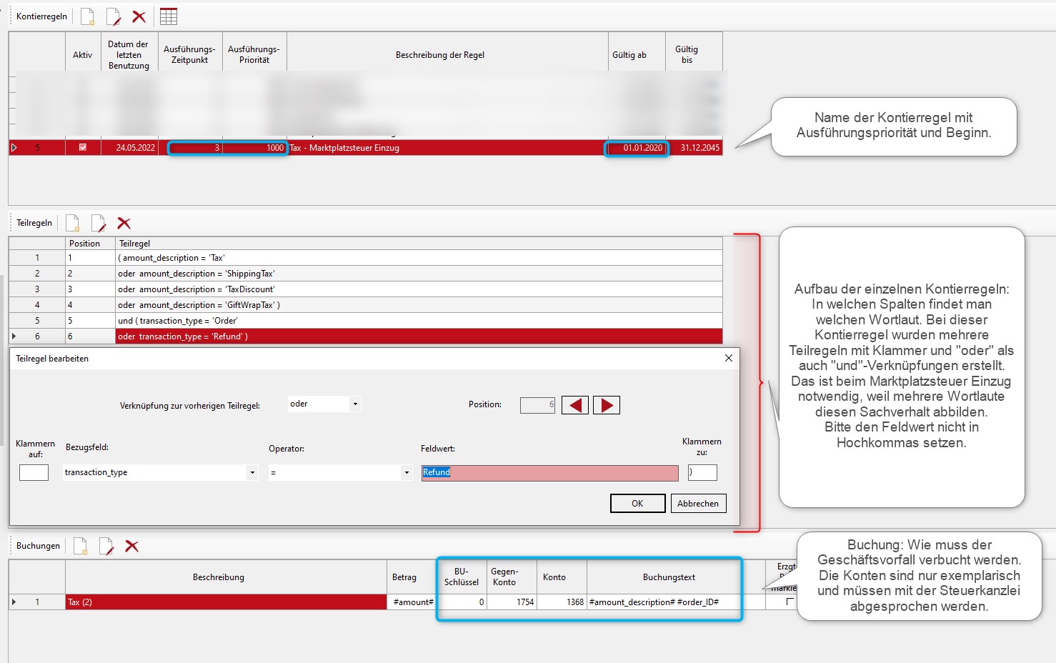 Abb. Tax US und UK - Kontierregel