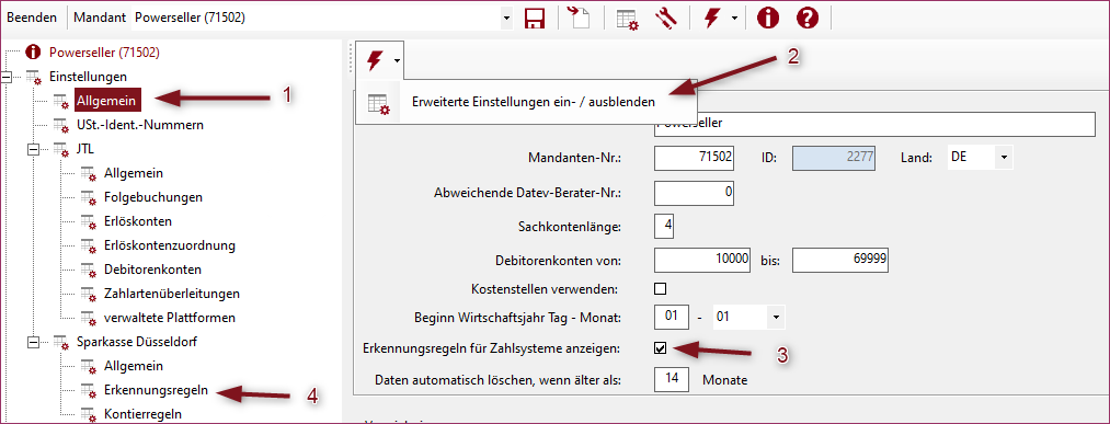 Erkennungsregeln einblenden