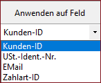 Für die Zuordnung zu einem dekodi-Standard-Geschäftsvorfall mögliche Daten-Felder