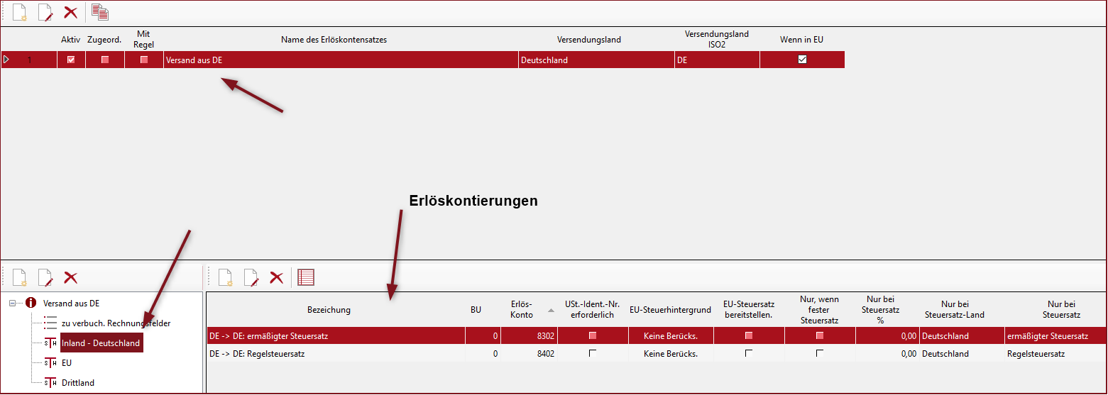 Erlöskontierungen anlegen 1