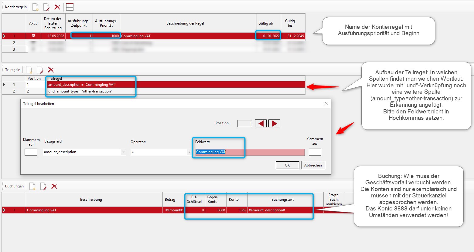 Abb. Commingling VAT - Kontierregel