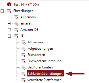 Strukturbaum Zahlartenüberleitung JTL