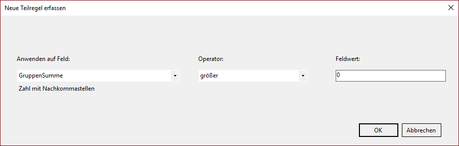 Beispiel für eine Teilregel