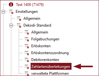 Strukturbaum Zahlartenüberleitungen dekodi Standard