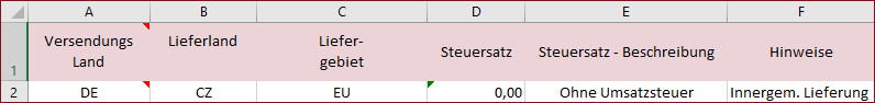 DE nach EU steuerfrei