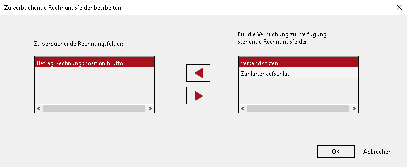 Erlöskontengruppe zu verbuchende Rechnungsfelder 2