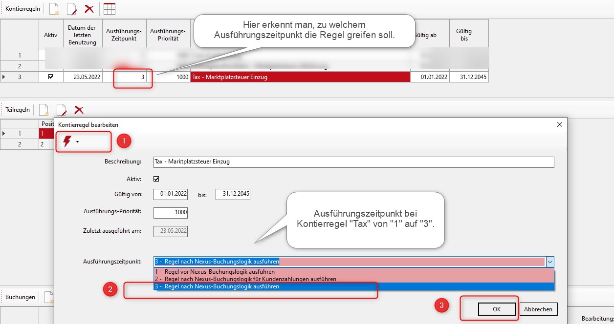 Abb. Änderung Ausführungszeitpunkt