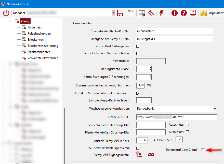 Abb.: Nexus - Einstellungen Plenty (traditionell) Abb.: Nexus - Einstellungen Plenty (traditionell)