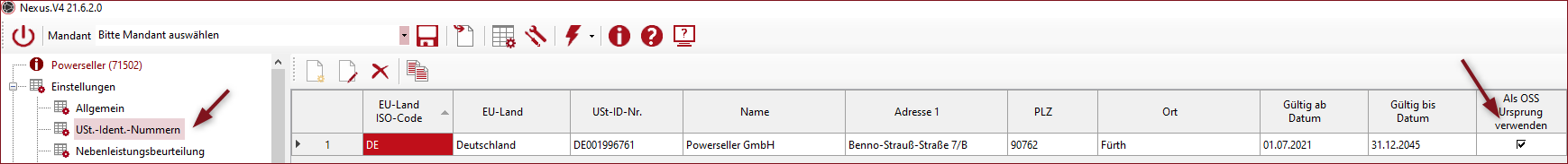 EinstellungenUStIDNummern