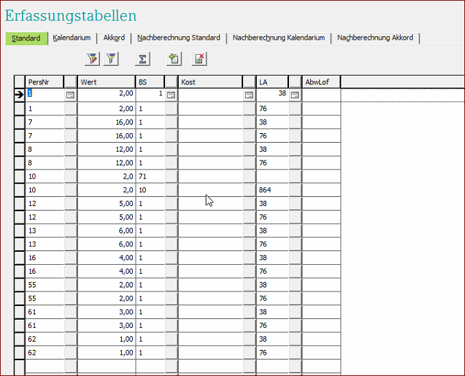 Standarderfassung Lodas