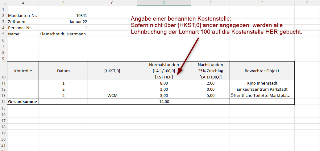Beispiel Kostenstellen 5