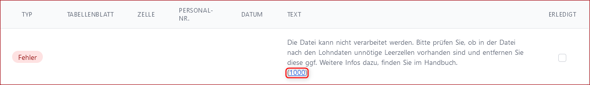 1000 Fehlermeldung bei zu vielen Leerzellen in Datei