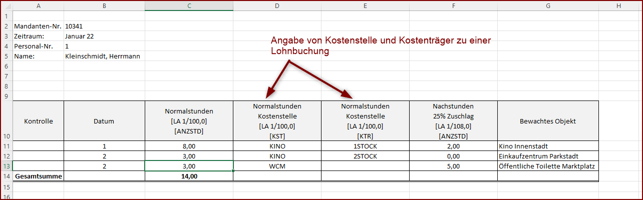 Kostenstellen Beispiel 4