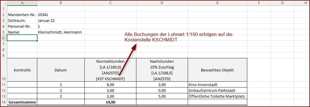 Kostenstellen Beispiel 5