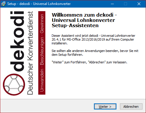 Setup Lohnkonverter