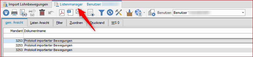 Kontrolle Listenmanager