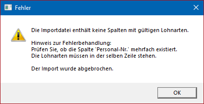 Fehlermeldung Import Abbruchpng