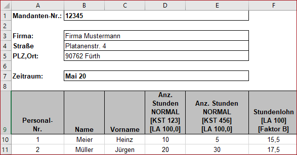 Erster Faktor Lohnbuchung SBS